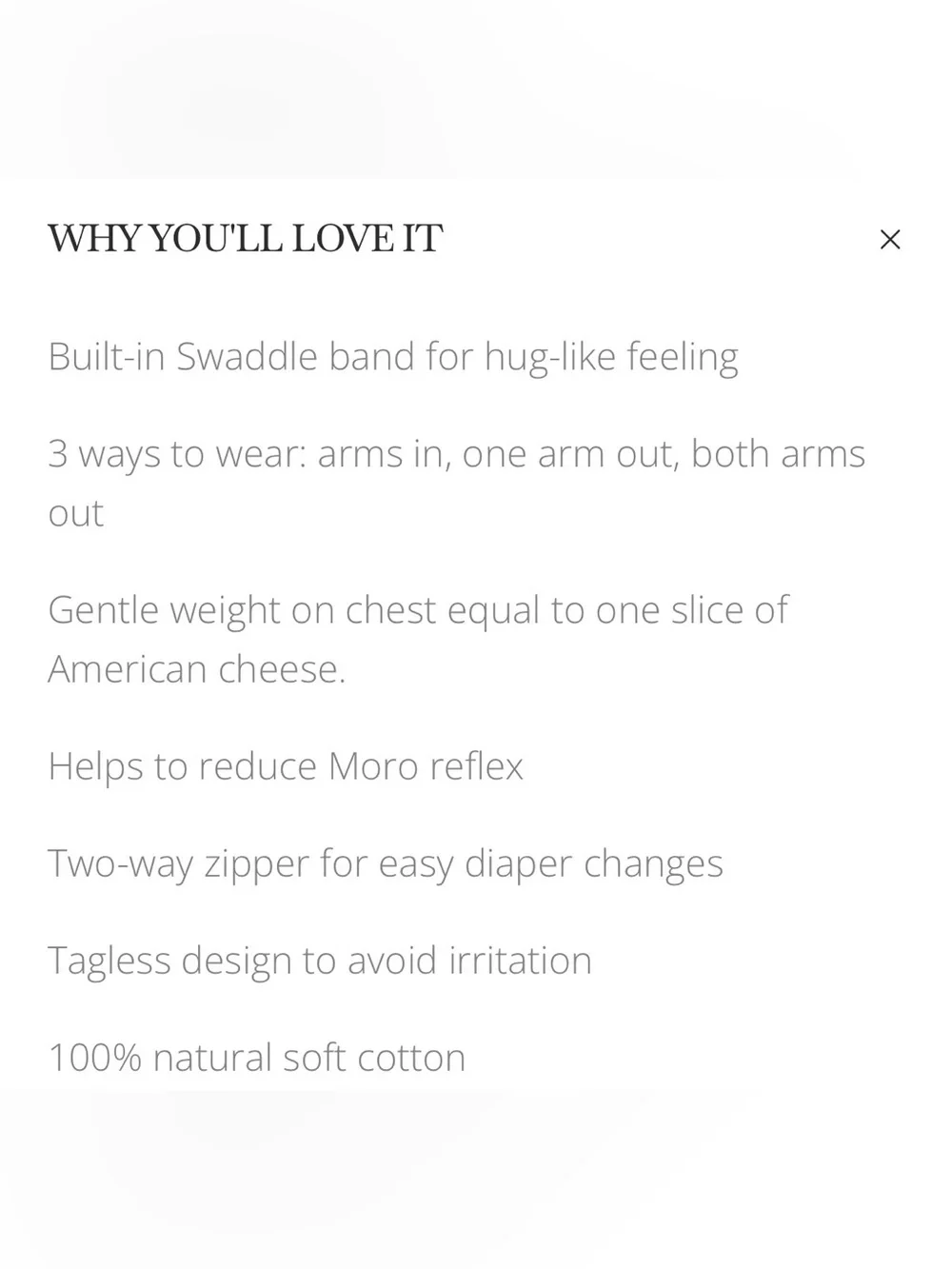 Dreamland Weighted Swaddle - size S